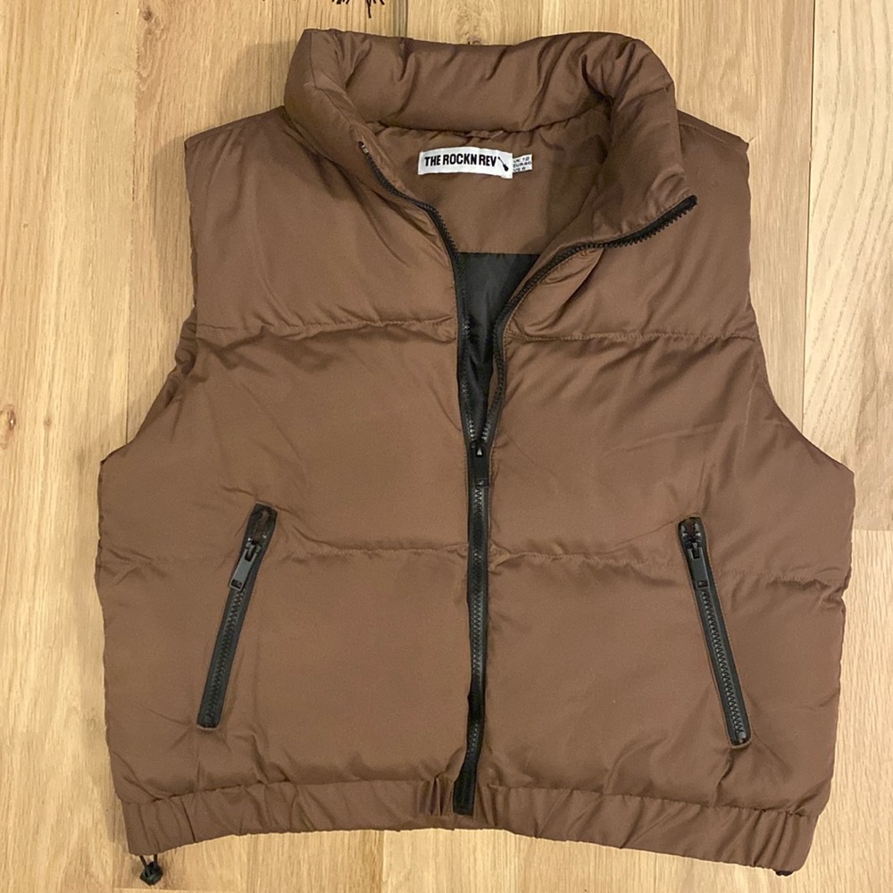 The Rockn Rev Puffer Vest- TAN-8 $44